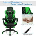 thumbnail image 6 of Gymax Office Computer Desk Chair Gaming Chair Adjustable Swivel w/Footrest Green, 6 of 10
