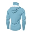 thumbnail image 3 of GrmtClth Men's Sun Protection Hooded Casual Long Sleeve Top Vacation with Mask Clothes Fashion Outfits Light Blue L, 3 of 3