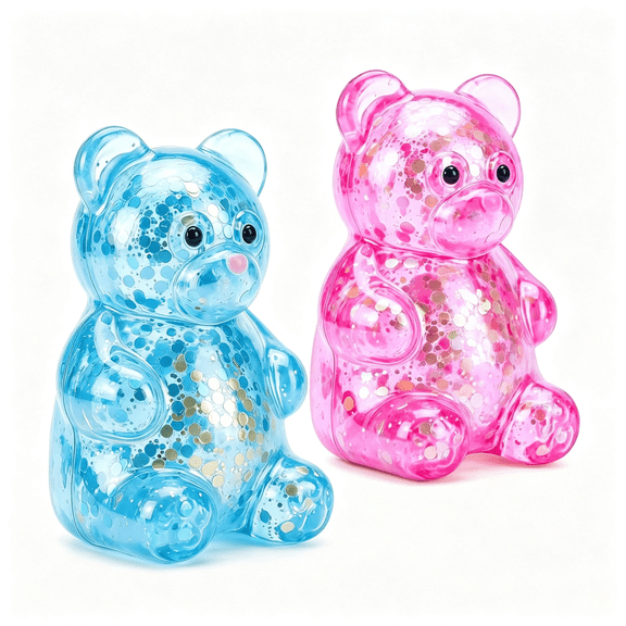 CYFW 2Pcs Gummy Bear Sugar Stress Vase Fillers,Colorful Squishy Stress Balls Animals Squishy Balls Decorative Vase Fillers for Mason Jars,Centerpieces,Home Decor,Sensory Relief,Holiday Gifts