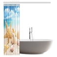 thumbnail image 2 of Cortina de Ducha ABPHQTO Estrellas de mar y Conchas marinas con Cielo Azul Decoración de Baño 150x180 cm, 2 of 2