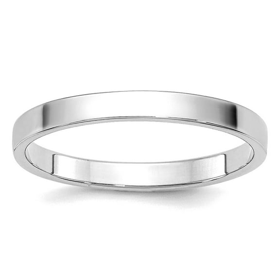 10k White Gold Solid Polished Lightweight 2mm Ltw Flat Band Size 6 Ring Ring for Women and Men