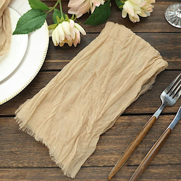 BalsaCircle 5 Pieces Nude Beige 21 Cheesecloth Gauze Cotton Table Napkins