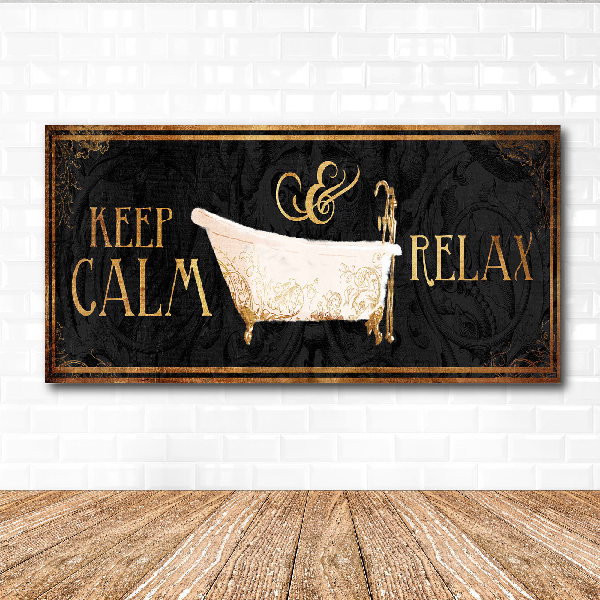 Golden Calmness Gallery-Wrapped Canvas Wall Art, 12x24
