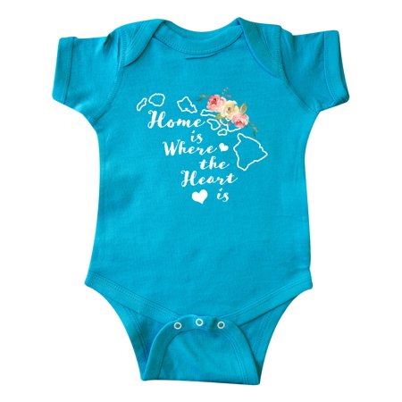 

Inktastic Hawaii Home is Where the Heart is with Watercolor Floral Gift Baby Boy or Baby Girl Bodysuit