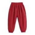 thumbnail image 2 of Shadoumai Toddler Boy Girl Linen Pants,Boys Cotton Harem Pant Girls Gauze Muslin Loose Bloomers Baby Kids Basic Plain Solid Trousers, 2 of 3