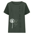 thumbnail image 4 of Otvok Women's Spring And Summer Round Neck Short Sleeve Casual Fashion Printed Button T-Shirt, 4 of 6