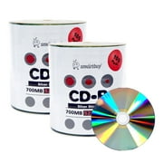 200 Pack Smartbuy 52X CD-R 700MB 80Min Shiny Silver (Non-Printable) Data Blank Media Recordable Disc