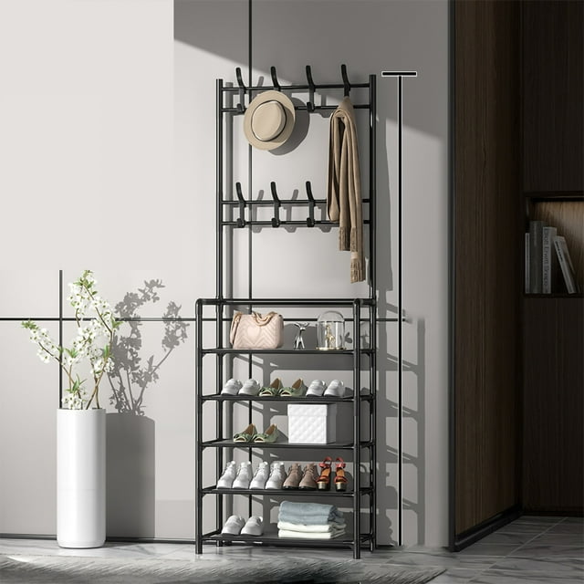 Coat Rackwith Bottom Shelves,Standing Coat Rack Modern Standing Coat Rack Metal Coat Rack Leading Edge Technology