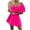 Hot Pink womens dresses, variant on Summer Saving Wycnly Womens Dresses Beach Party Fashion Empire Waist Ruffle Layer Hem off Shoulder Dresses Summer Solid V-Neck Short Sleeve Formal Mini Dress Hot Pink l