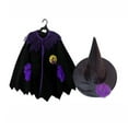 thumbnail image 3 of Usaibhir Witch Cloak Black Cloak Costume Kids Hooded Cloak Halloween Performance Costumes Spooky Trick or Treating Cosplay Poncho 2-15 Years, 3 of 3