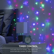 Merkury Innovations Multi-Color Cascading Curtain Night Lights with Music Sync for Outdoor and Indoor Use - Battery Powered