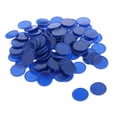 thumbnail image 2 of 100 fichas de plástico para aprender a jugar al bingo, fichas de póker Azul, 2 of 9