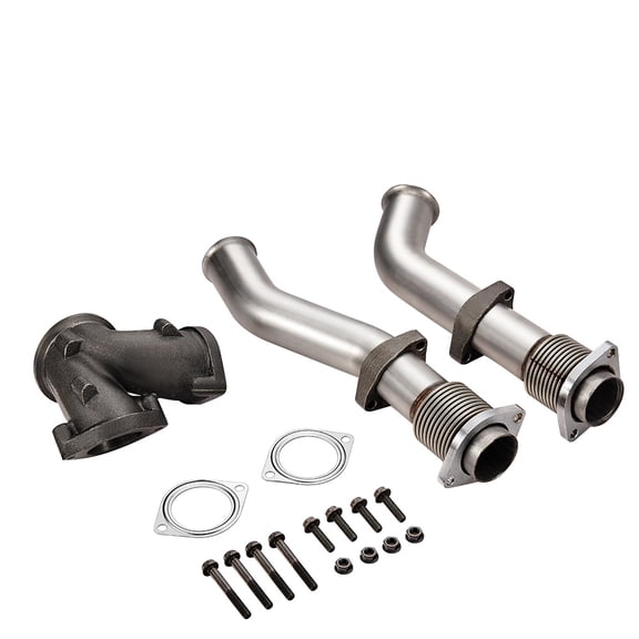 SPEEDWOW Exhaust Up Pipe, Bellowed Up Pipe Kit & EBPV & Turbo For 1999.5-2003 7.3 Powerstroke Diesel