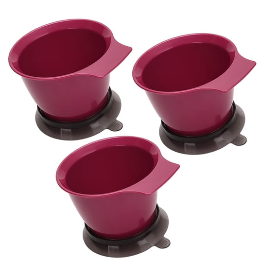 3Pcs Dye Mixing Bowls for Hair Coloring 500ml Capacity Measurement Indicators Slip Resistant Base Wide Mouth Design