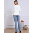 thumbnail image 3 of DARING DIVA Women's Cable Knit Button Down Long Sleeve Cardigan Sweater XS White, 3 of 6