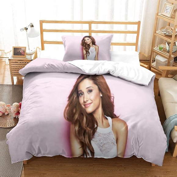 Caybes Ariana Grande Duvet Cover Quilt Cover With Pillowcases 3d Printed Luxury Soft Bedding Easy Care Set With Zipper Closure Unique Design Anti-alle