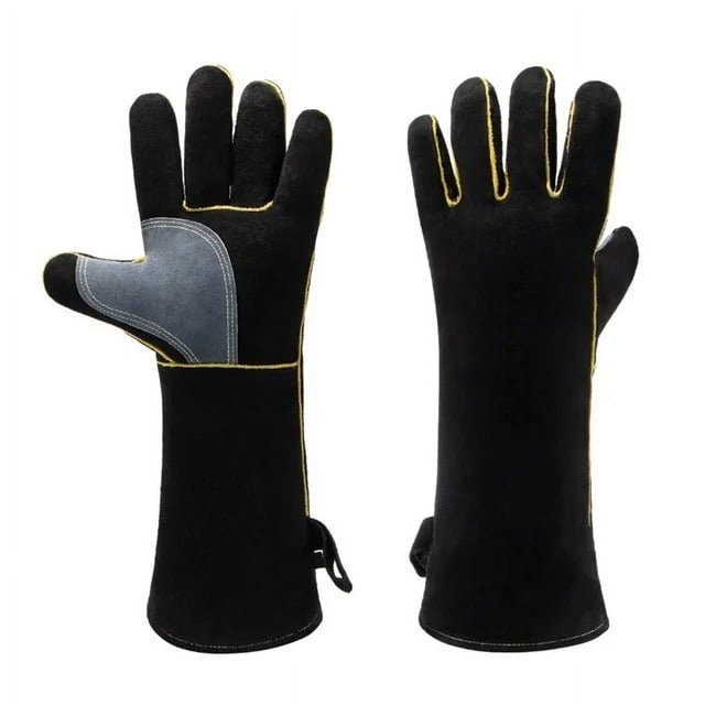 1Pair Cowhide Welding Heat Insulation Gloves Cowhide Insulation Welder Protective Gloves ,Easy to Use