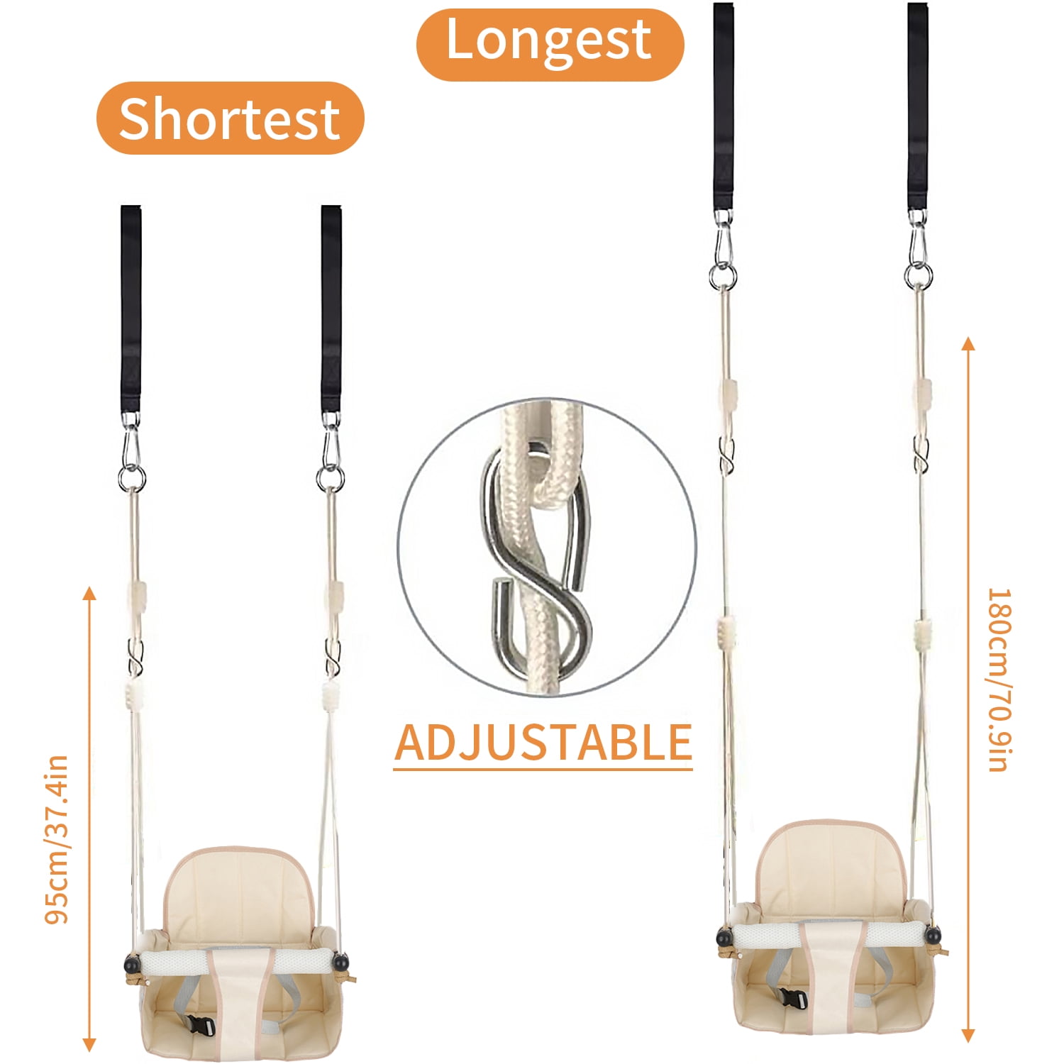 LINXUXIE Toddler Swing,Heavy Duty Rope Anti-Slip Swing Seat Suitable for Indoor & Outdoor, Birthday Gifts for 1-3 3-5 5-8 Year Old