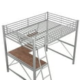 thumbnail image 4 of Euroco Metal Full Size Loft Bed with Desk, Solid Metal Bed with Shelf, Silver, 4 of 12