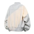 thumbnail image 3 of Mrmaere Men's Zip-Up Jacket Geometric Stylish Casual Outerwear for Daily & Streetwear Gray XL, 3 of 8