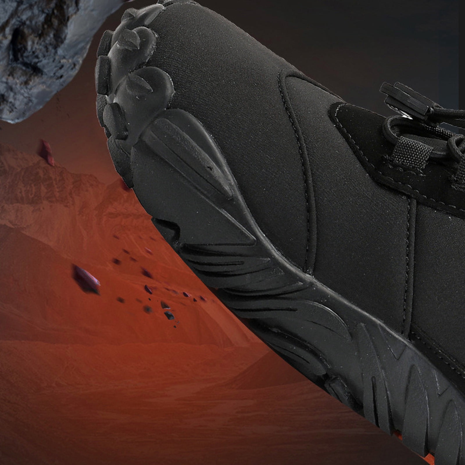 hopeusnice Winter Barefoot Shoes for Women Waterproof Running Shoes Hiking Shoes Toe Shoes High Warm and Non-Slip Boots Black 36