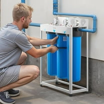 Whole House Water Filter 3-Stage System, 4.5"x20" Cartridge, IMR Iron Manganese Reducer