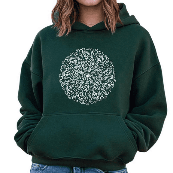 Hidden Message Mandala Hoodie, Funny Adult Hoodie for Men and Women, Gift for Friends