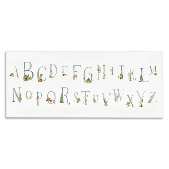 Stupell Industries Country Cottage Alphabet Town & City Painting Gallery Wrapped Canvas Art Print Wall Art, 24 x 10