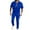 Blue, variant on Men's Summer 2 Piece Outfits Short Sleeve Trendy Shirts and Pants Summer Casual Workout Set for Men