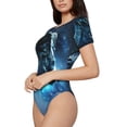 thumbnail image 3 of Picia Celestial Ram Night Sky Womens One Piece Swimsuits Modest Tummy Control Bathing Suits Lace Up Slimming Swim Suit-Small, 3 of 9