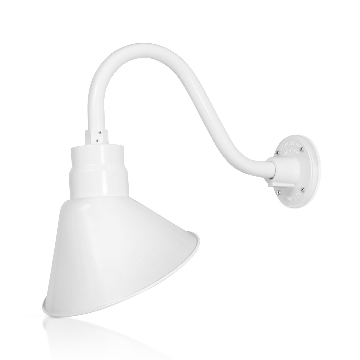 White Gooseneck Wall Sconce with 14.5" Arm and Angled Shade