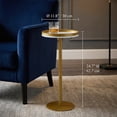 thumbnail image 3 of Round Drink Table,Small Pedestal Table,Small Round Side Table for Narrow Spaces,Martini Table for Living Room, Bedroom, Bathroom,Balcony, 3 of 7