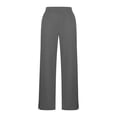 thumbnail image 5 of Gamivast Plus Size Dress Pants Women High Waisted Split Hem Wide Leg Pockets Solid Wide Leg Dress Pants Work Business Casual Pants Stretchy Office Daily Wear, 5 of 6