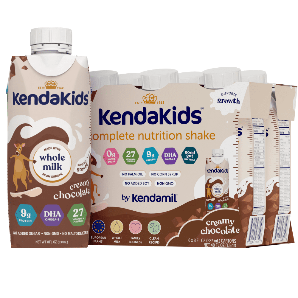 KendaKids Complete Nutrition Shake with Protein & DHA, Chocolate, 8 fl oz, (6 Pack)