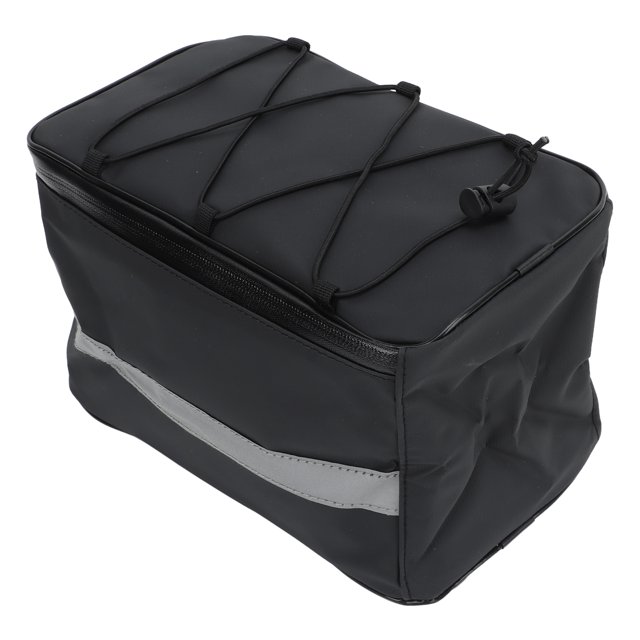 Bike Rack Bag, Waterproof Reflective Large Capacity Bike Back Rack Carrier Rear Bike Bag with Rainproof Cover for Outdoor Cycling