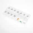 thumbnail image 2 of Unique Bargains Durable 14 Grids Double Row Pill Box for Travel 1 Pc Clear Large, 2 of 6