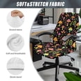 thumbnail image 6 of HELLHERO Mushroom Print Computer Office Chair Cover, Stretchable Desk Chair Slipcover for Home, Universal Rotating Chairs Cover Easy to Install, Black, 6 of 7