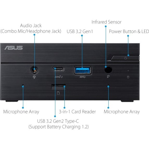 Asus PN41, Intel Celeron N5100, Intel UHD Graphics, Black, PN41