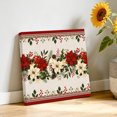 thumbnail image 3 of Canvas Wall Art, Red Poinsettia Christmas Framed Canvas Prints for Bathroom Desk, Xmas Botanical Red Border Rustic Small Gallery Wrapped Wall Decor for Home Office, Gifts, 8"x8" Ship Next Day, 3 of 9