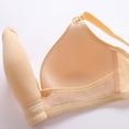 thumbnail image 4 of Women's Maternity Nursing Bra Wirefree Seamless Breastfeeding Bra with One Hand Clip Full Coverage Pregnancy Bralette Apricot L, 4 of 7
