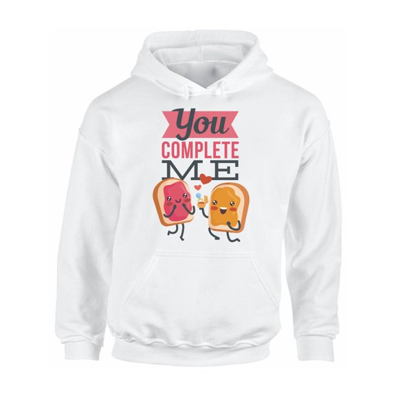 Awkward Styles Saint Valentine's Day Hoodie You Complete Me Hooded Sweatshirt Funny Valentines Gifts