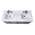 thumbnail image 4 of 61. in Stone effects Vanity Top in Snow White with Double White Sink, 4 of 7