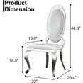 thumbnail image 3 of Luxury Dining Chairs Set of 4, Oval Back PU Upholstered Chairs with Stainless Steel Cabriole Legs, Dining Chairs for Kitchen, Living Room, Office, 3 of 7