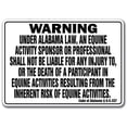 thumbnail image 1 of SIGNMISSION WS-Alabama Equine Alabama - Avis de Responsabilité d'Activité Statut Ferme Équestre Grange Signe Équin, 1 of 1