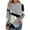 Gray, variant on GigrtiJin Fall Blouse for Women Color Block Long Sleeve Pullover Tops Lightweight Flannel Crew Neck Plus Size Shirts