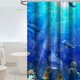 thumbnail image 4 of Cortina de baño de ducha con pintura del mundo marino de poliéster, ganchos colgantes impermeables para cortina de baño, 4 of 8