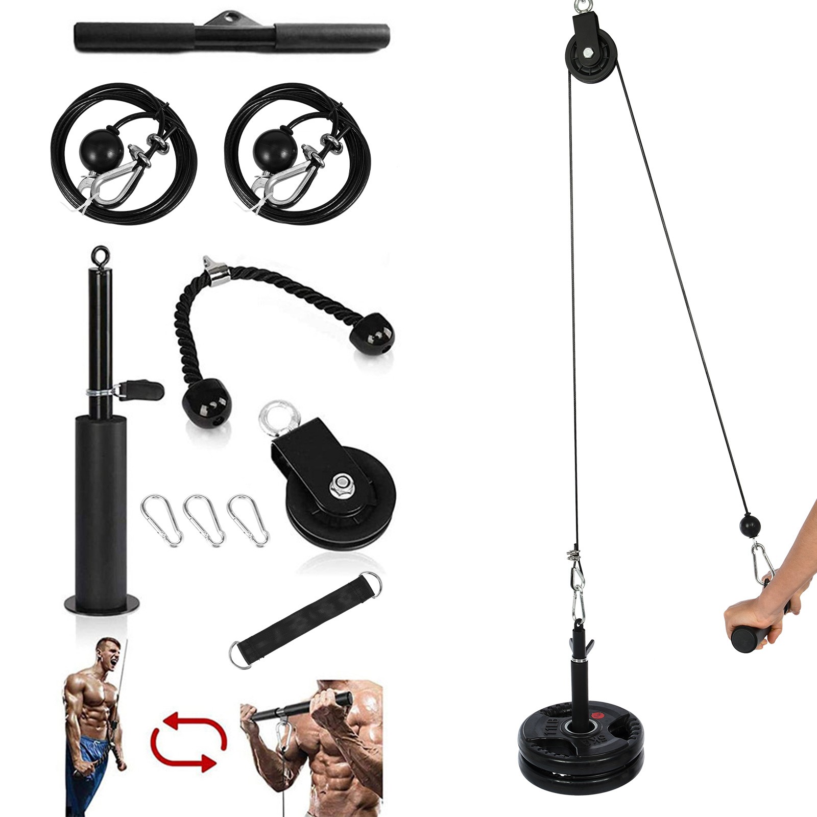 Kenklcie Triceps Trainer High Pulldown Gantry Pulley Home Fitness