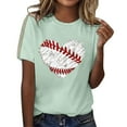 thumbnail image 1 of WZXFASHION T-shirt Imprimé Baseball pour Femmes Été 2025 50 % de Réduction Liquidation T-shirt à Manches Courtes pour Femmes, 1 of 4