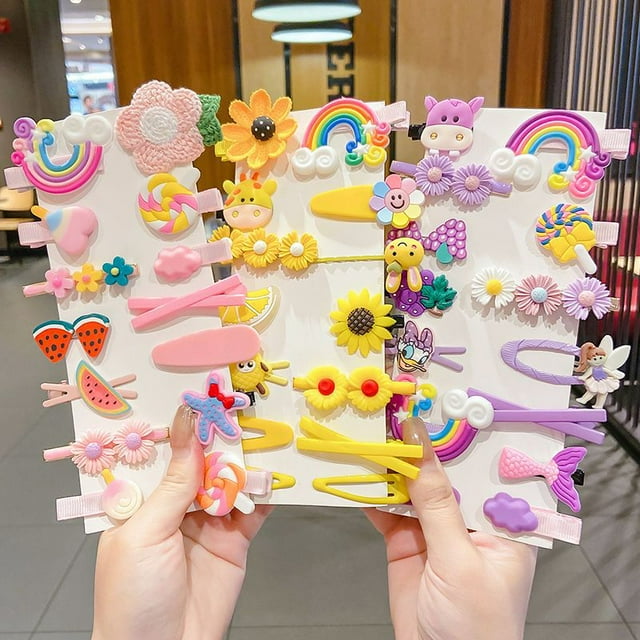 28 PCS Baby Girls Hair Clips, Colourful & Cute Hair Accessories | Multicolour