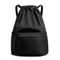 thumbnail image 1 of (L black)Drawstring Backpack, Unisex Sports Bag for Swimming/Surfing/Traveling/Hiking/Yoga, 1 of 4